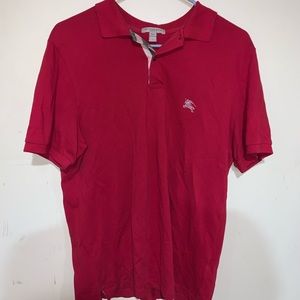 Red Burberry Polo Shirt